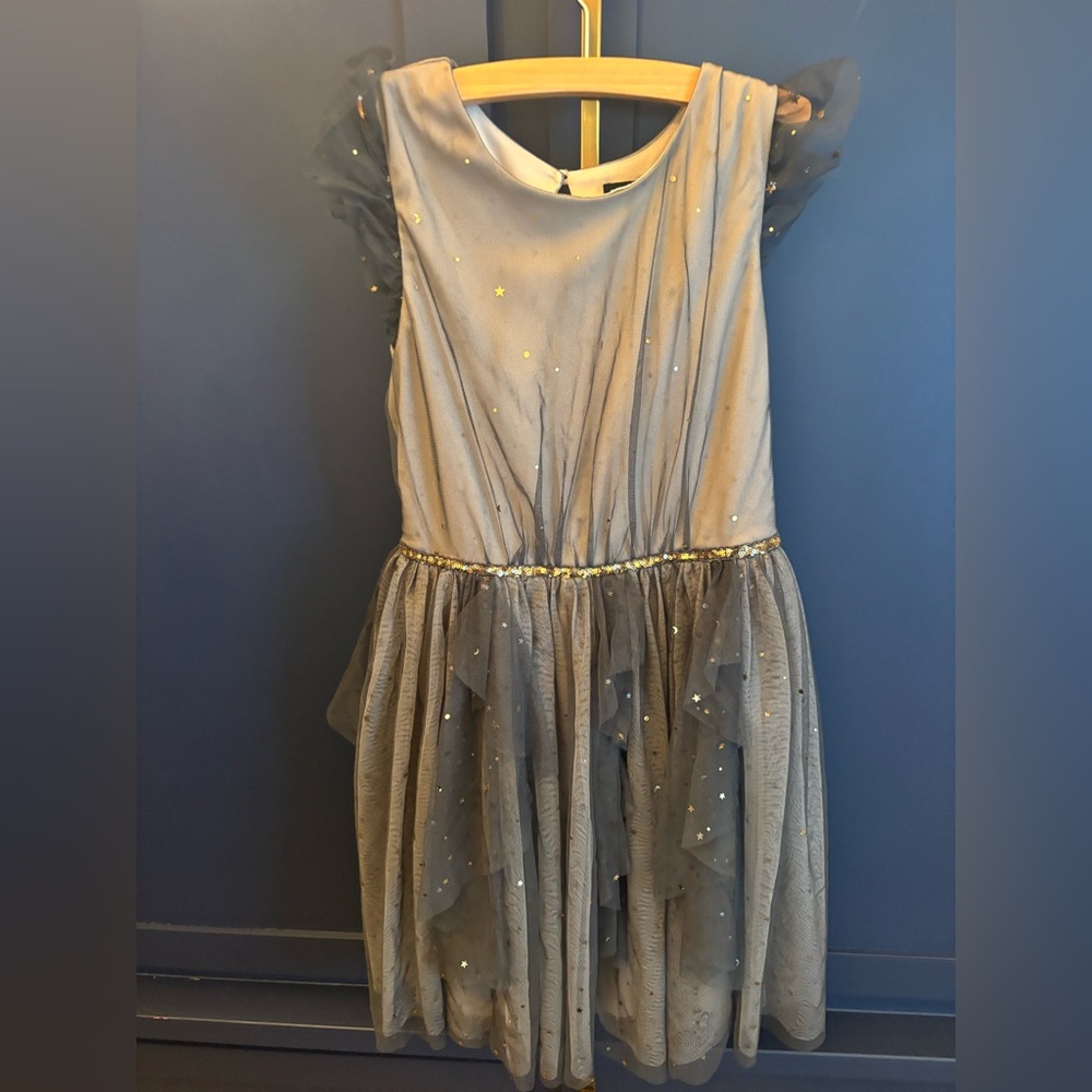 Zunie Gray Dress with Gold Details
